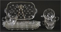 4 Vintage Glass Hostess Snack Tray Sets