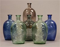 6 Vintage Glass Bottles - 5 Wheaton