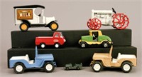Assorted Vintage Die Cast Jeeps - Tractor - Car