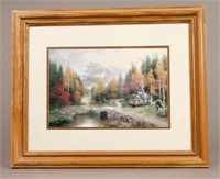 Framed Landscape with Pond Print