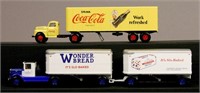 2 Die Cast Truck & Trailers - Coke - Wonder Bread
