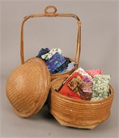 2-Tier Basket Filled with Quilting Material - WOW!