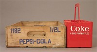 Vintage Wooden Pepsi Crate & Coke Carrier
