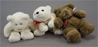3 Stuffed Bears - Beanie Buddies- Heartline