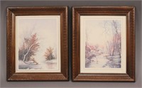 2 - M. Lenohr Framed River Prints