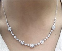 Estate $ 6450 1.65 Cts Diamond Cluster Necklace