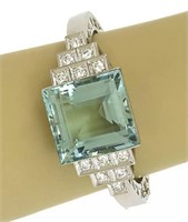 Estate $ 43,260 62 Ct Aquamarine Diamond Bracelet