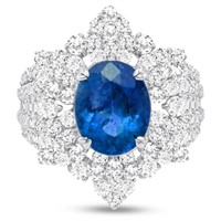 $40,830  4.38cts Blue Sapphire & Diamond 18k