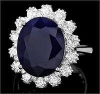 AIGL $ 12,500 9 Ct Sapphire 1.50 Ct Diamond Ring