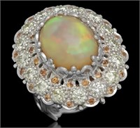 $ 13,452 9.80 Cts Opal Sapphire Diamond Ring