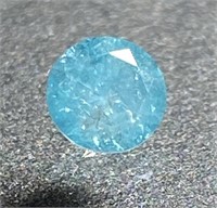 Certified 1.02 Cts Blue Round Loose Diamond