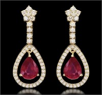 $ 12,140 9.21 Ct Ruby 2.75 Ct Diamond Earrings