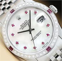 Rolex Men Datejust Ruby Diamond Watch