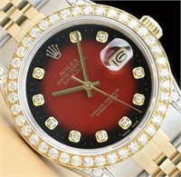 Rolex Men Datejust Diamond Watch 2.00 Cts