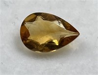 Certified 1.01 Cts Pear Cut Natural Citrine