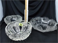 (3) Clear Glass Bowls