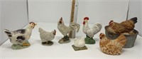 (7) Chicken Figurines
