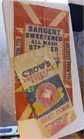 (1) Crows & (1) Sargent Feed Sacks