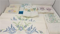(6) Pairs Embroidered Pillowcases