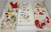 (13) Embroidered  & Printed Flour Sack Towels