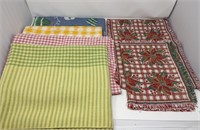 (4) Square Tablecloths, (1) Christmas