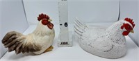 (2) Ceramic Chickens