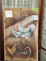 Rustic Chicken Painting on Barn Wood
