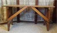 Primitive Pine Wooden Bench