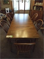 Dining Table w/Six Bentback Chairs -(2) 18" Leaves