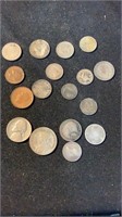 Mixed coins mostly silver