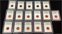 16 brilliant uncirculated pennies