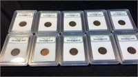 10 Indian Head Cent Pennies 1858-1909