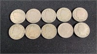 Lot of 10 V nickels