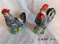 Vintage Rooster & Chicken 5" tall
