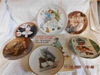 Norman Rockwell book plus 6 collector's plates