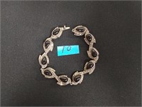Sterling silver Oynx Maracite bracelet