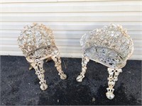 (2) Victorian Cast Metal Garden Chairs