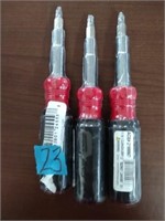 3pc. 11 in 1 cushion grip screwdrivers.