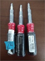 3pc. 11 in 1 cushion grip screwdrivers.