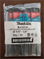 MAKITA 1/4" 10pc. cutter drill bits.