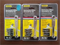 3 pack  ratcheting offset screwdriver set.
