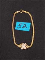 14Kt gold Bracelet "M" 2.4 grams