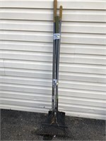 Flat Shovel, Leaf Rake & Stone Rake
