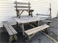 5 Pc. Wooden Outdoor Picnic Table Set
