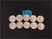 10 Silver Dimes 1950's
