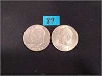 2 Silver dollars 1971 71972 Eisenhower