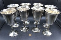 8 Vintage Leonard ITALY Fluted Silverplate Goblets