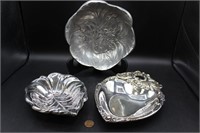 Trio Silverplate & Pewter Candy/Condiment Dishes