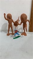 2 vintage Marx 6” Native American figures and