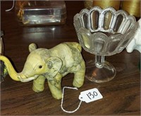 ELEPHANT & SMALL GLASS COMPOTE